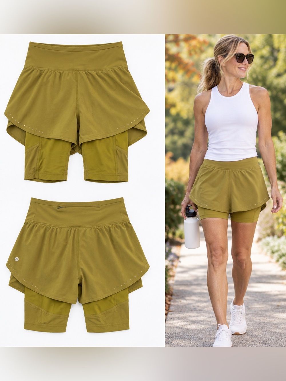lululemon athletica 2-on1 High Rise Running Shorts - Auric Gold